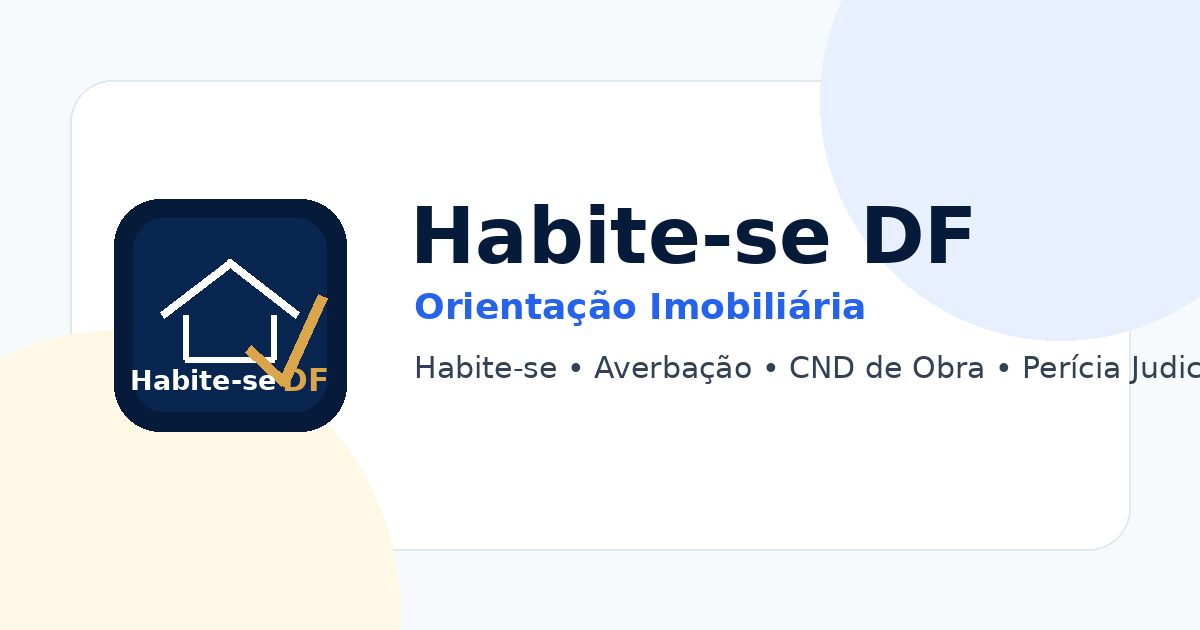 Página do projeto Habite-se DF para serviços de engenharia e regularização imobiliária